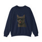 Gray Cat Wearing Sunglasses - Adult Crewneck Sweatshirt