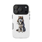 Husky Wearing a Fur Hunter Hat - Tough Phone Case