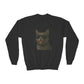Gray Cat Wearing Sunglasses - Youth Crewneck Sweatshirt