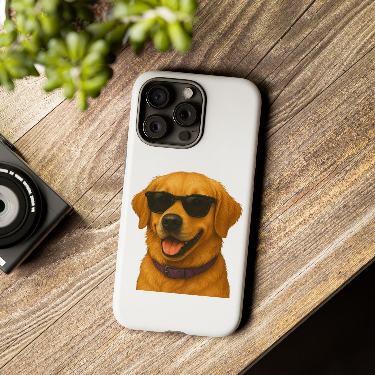Golden Retriever Wearing Sunglasses - Tough Phone Case