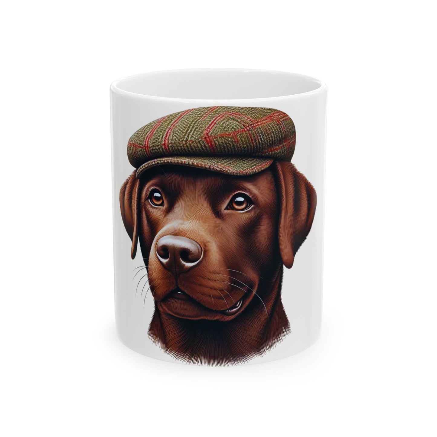 Labrador Wearing a Tweed Flat Cap - Ceramic Mug