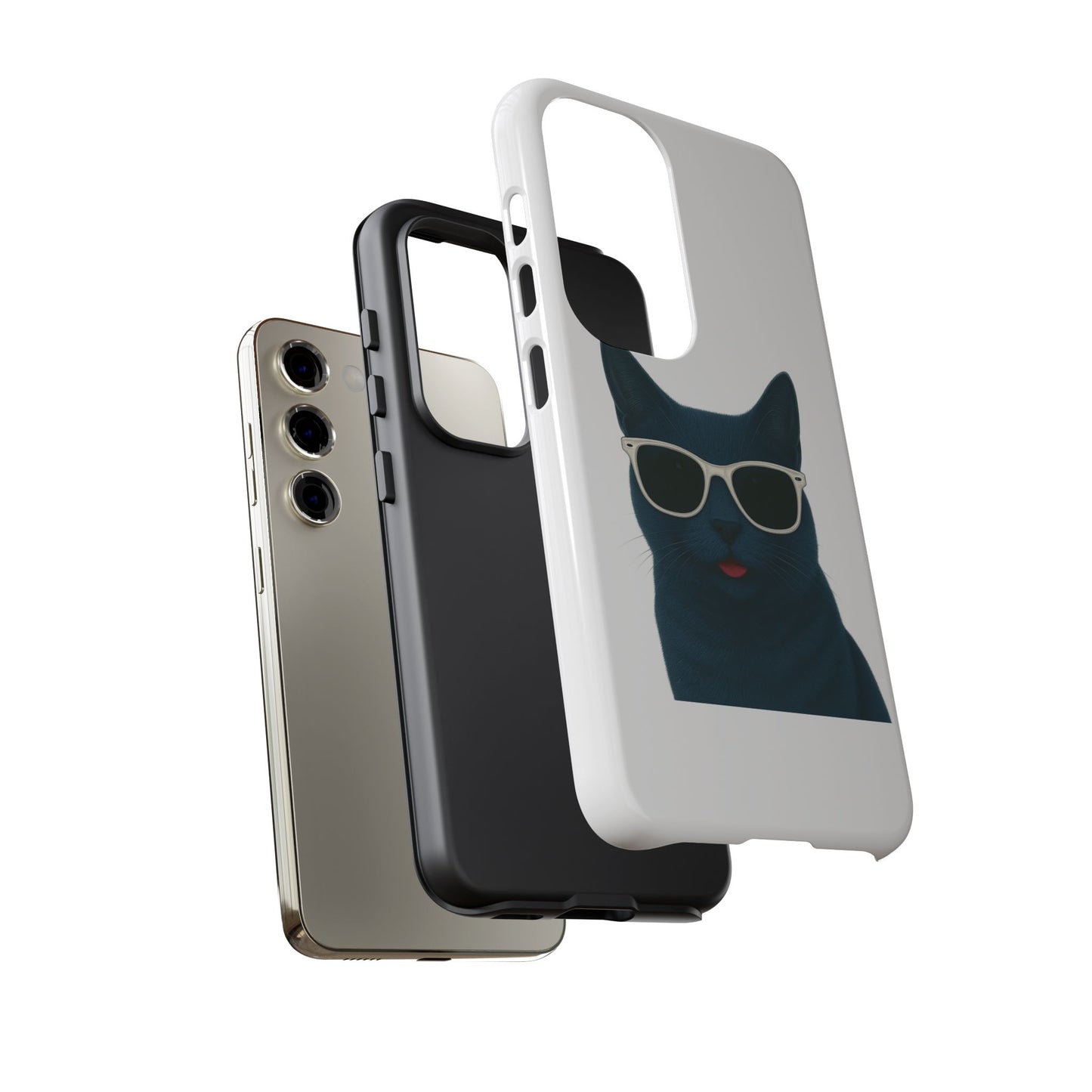 Russian Blue Cat Wearing Sunglasses - Tough Phone Case