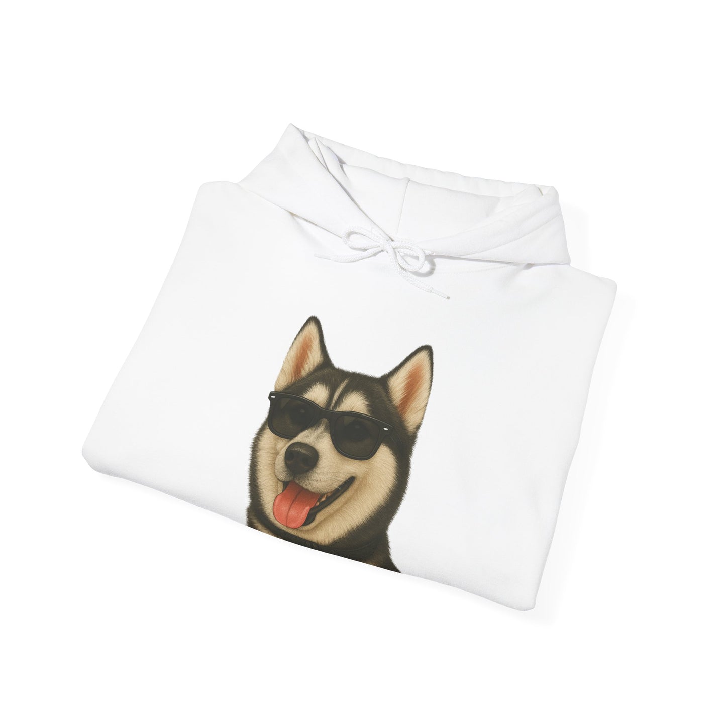 Siberian Husky Wearing Sunglasses - Adult Hoodie