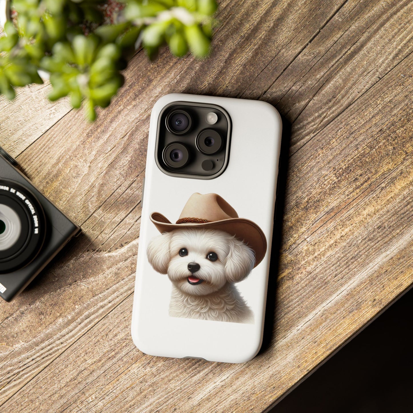 Maltese Wearing a Cowgirl Hat - Tough Phone Case