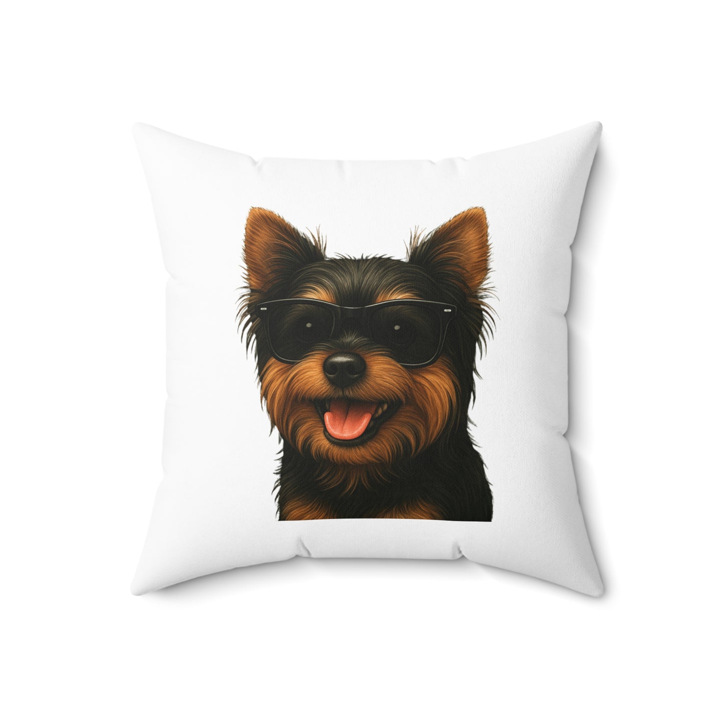 Yorkshire Terrier Wearing Sunglasses - Throw Pillow