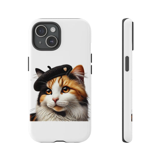 Calico Cat Wearing a Beret - Tough Phone Case