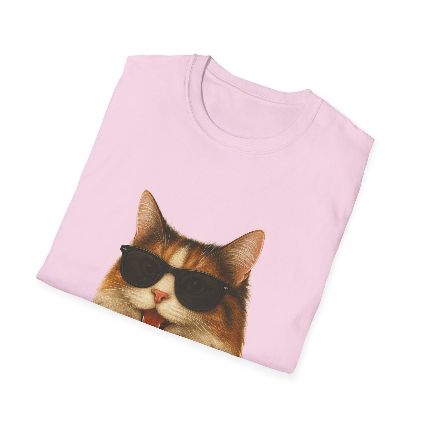 Calico Cat Wearing Sunglasses - Adult T-Shirt