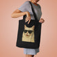 Cream Longhair Cat Wearing Sunglasses Cotton Tote Bag