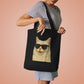 Cream Longhair Cat Wearing Sunglasses Cotton Tote Bag