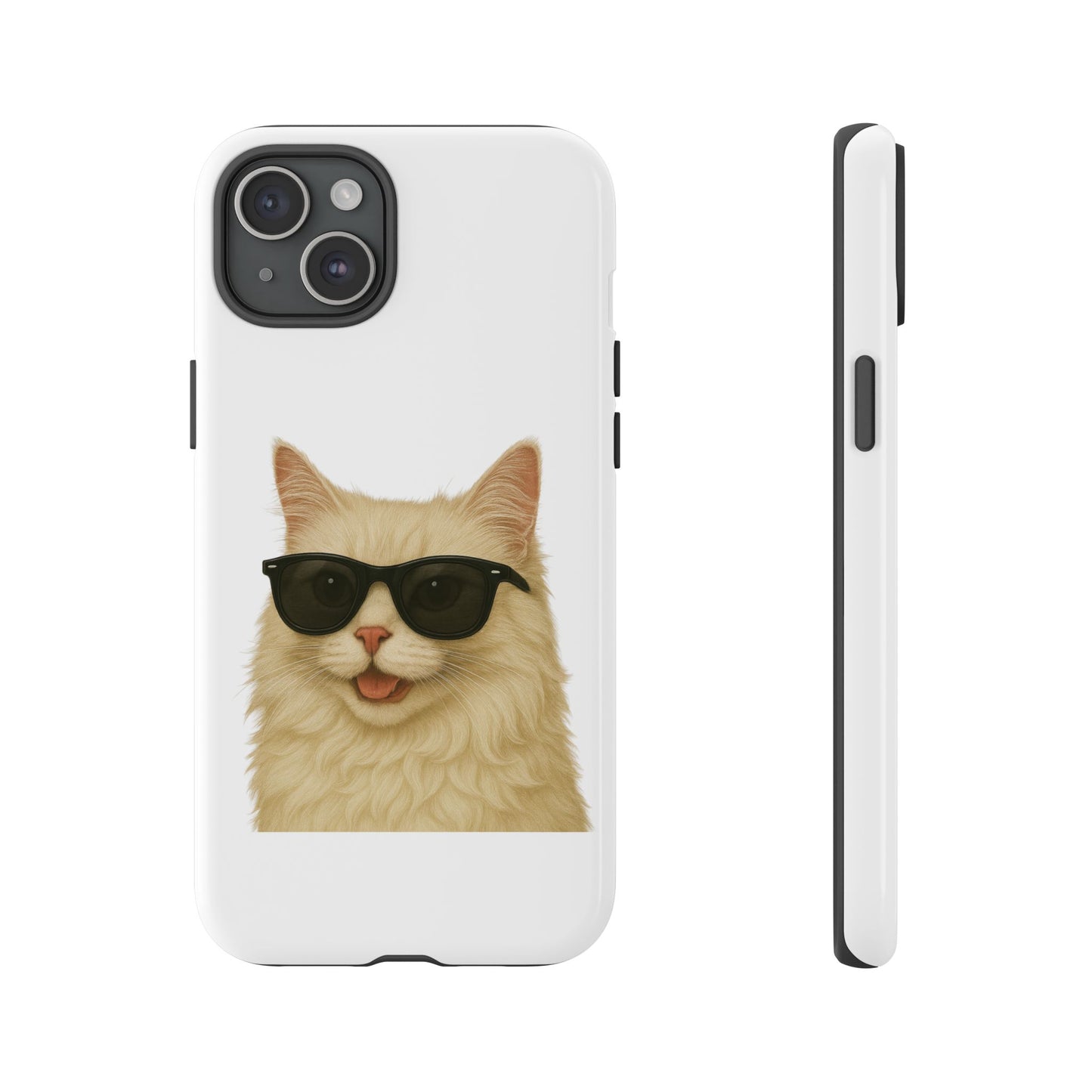 Cream Longhair Cat Wearing Sunglasses - Tough Phone Case