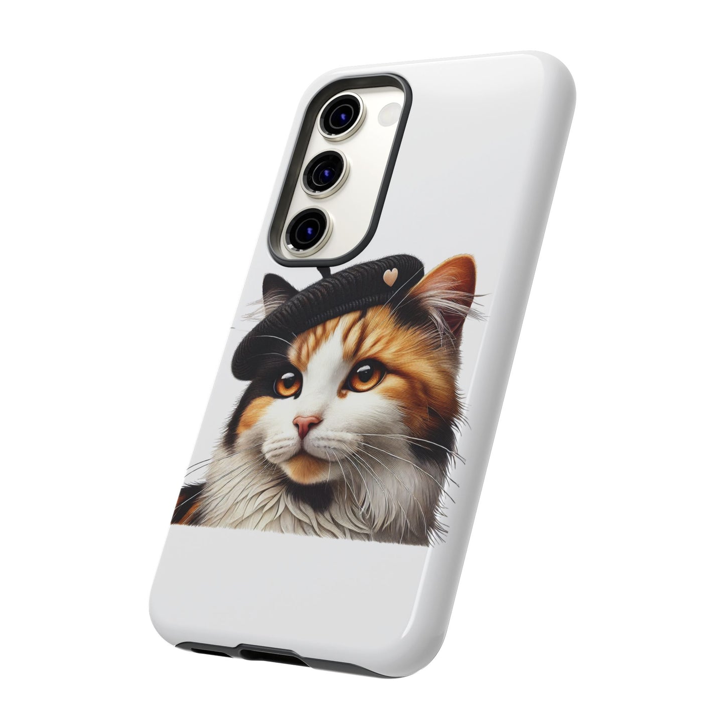Calico Cat Wearing a Beret - Tough Phone Case