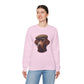 Brown Labrador Wearing Tweed Flat Cap- Adult Crewneck Sweatshirt - Too Cute Pets