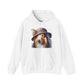 Collie Wearing Cloche Hat - Adult Hoodie - Too Cute Pets