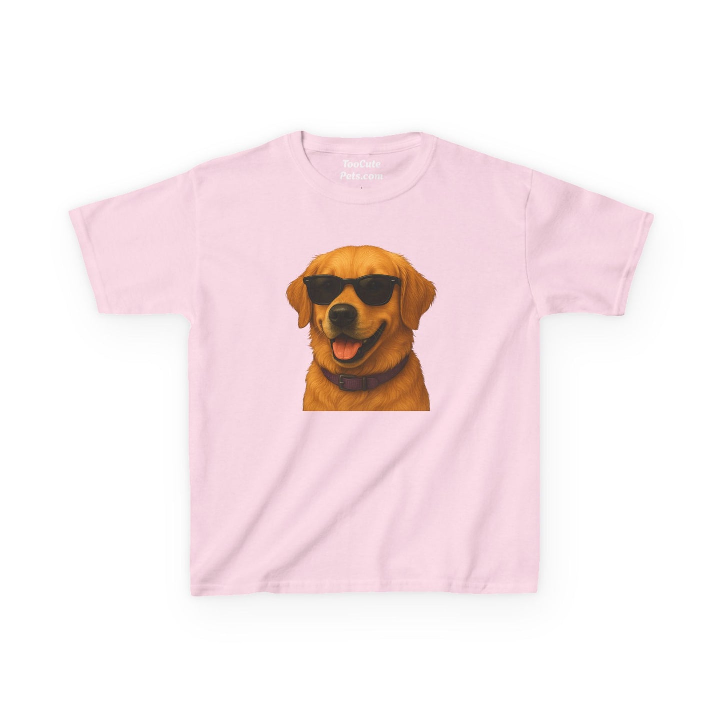 Golden Retriever Wearing Sunglasses - Kids Tee