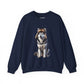 Husky in Fur Trappers Hat - Adult Crewneck Sweatshirt - Too Cute Pets