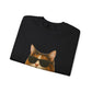 Calico Cat Wearing Sunglasses - Adult Crewneck Sweatshirt