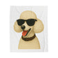White Poodle Wearing Sunglasses - Sherpa Blanket