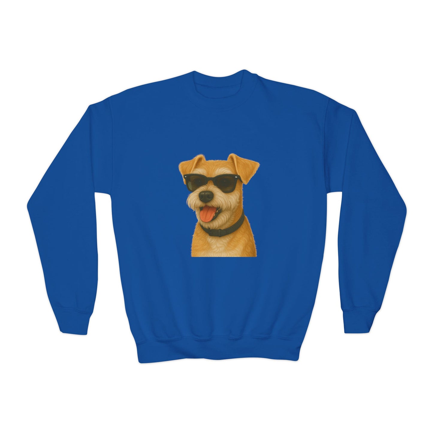 Miniature Schnauzer Wearing Sunglasses - Youth Crewneck Sweatshirt