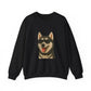 Siberian Husky Wearing Sunglasses - Adult Crewneck Sweatshirt