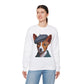 Cute Basenji Pup Wearing Tweed Flat Cap- Adult Crewneck Sweatshirt - Too Cute Pets