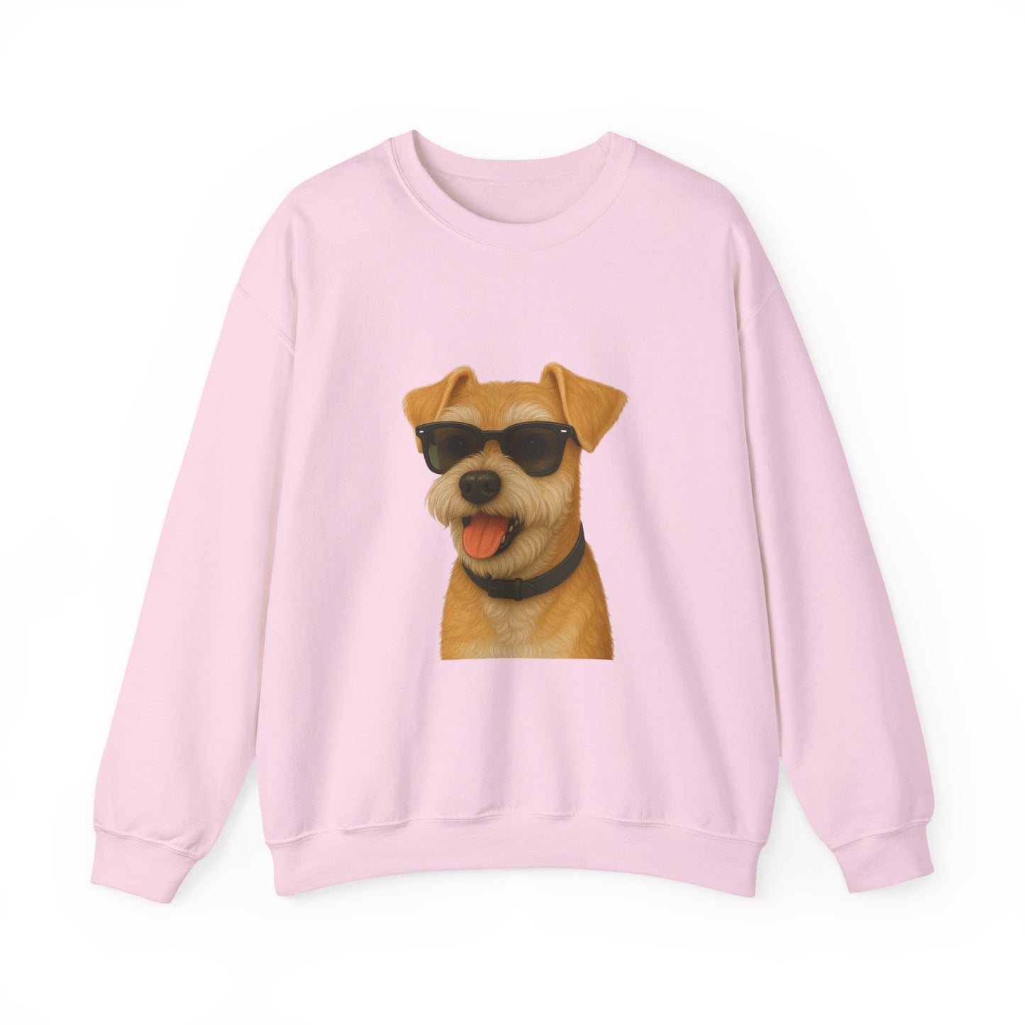 Miniature Schnauzer Wearing Sunglasses - Adult Crewneck Sweatshirt