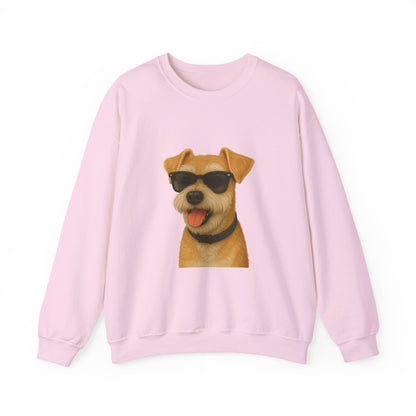 Miniature Schnauzer Wearing Sunglasses - Adult Crewneck Sweatshirt