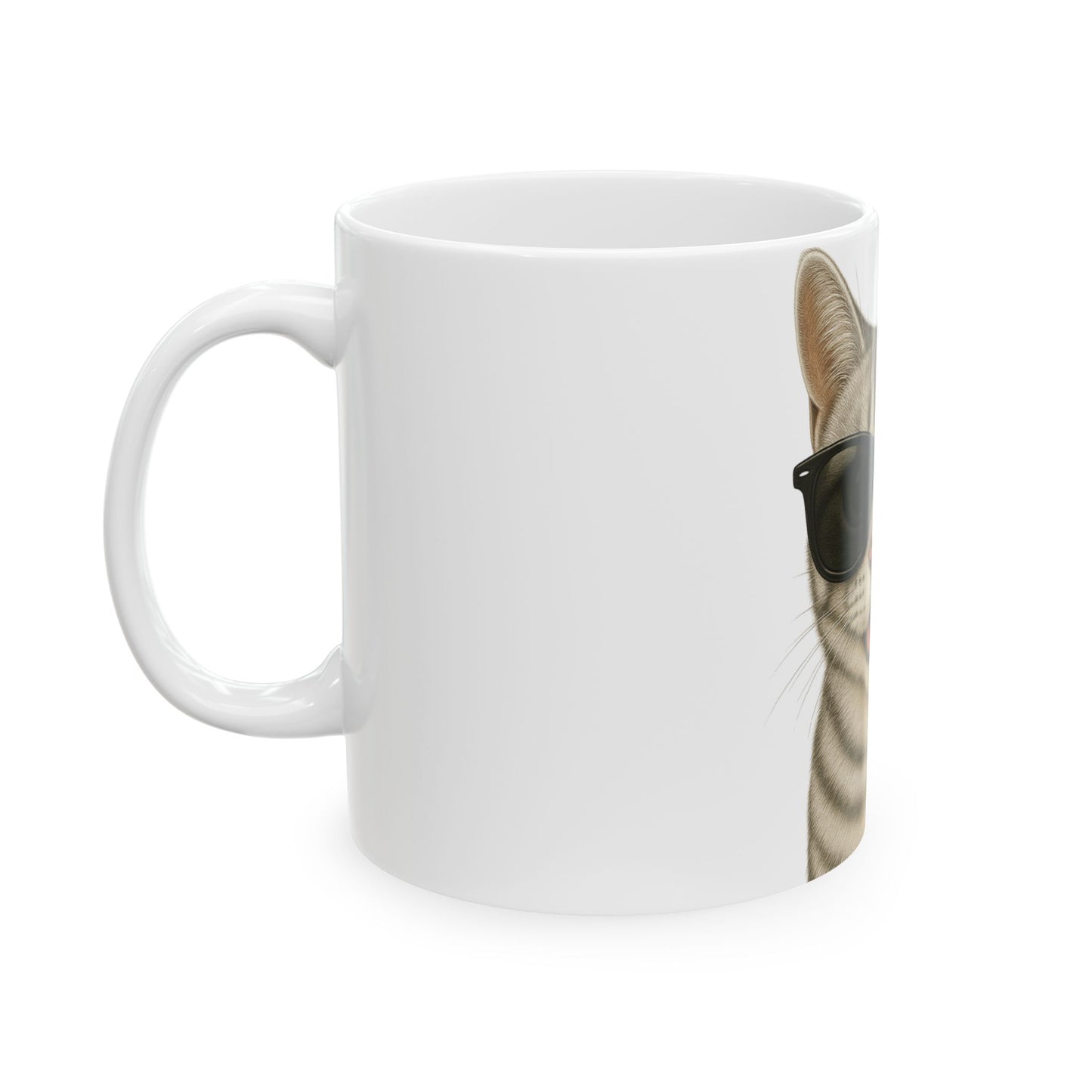 American Shorthair Silver Tabby Wearing Sunglasses Ceramic Mug