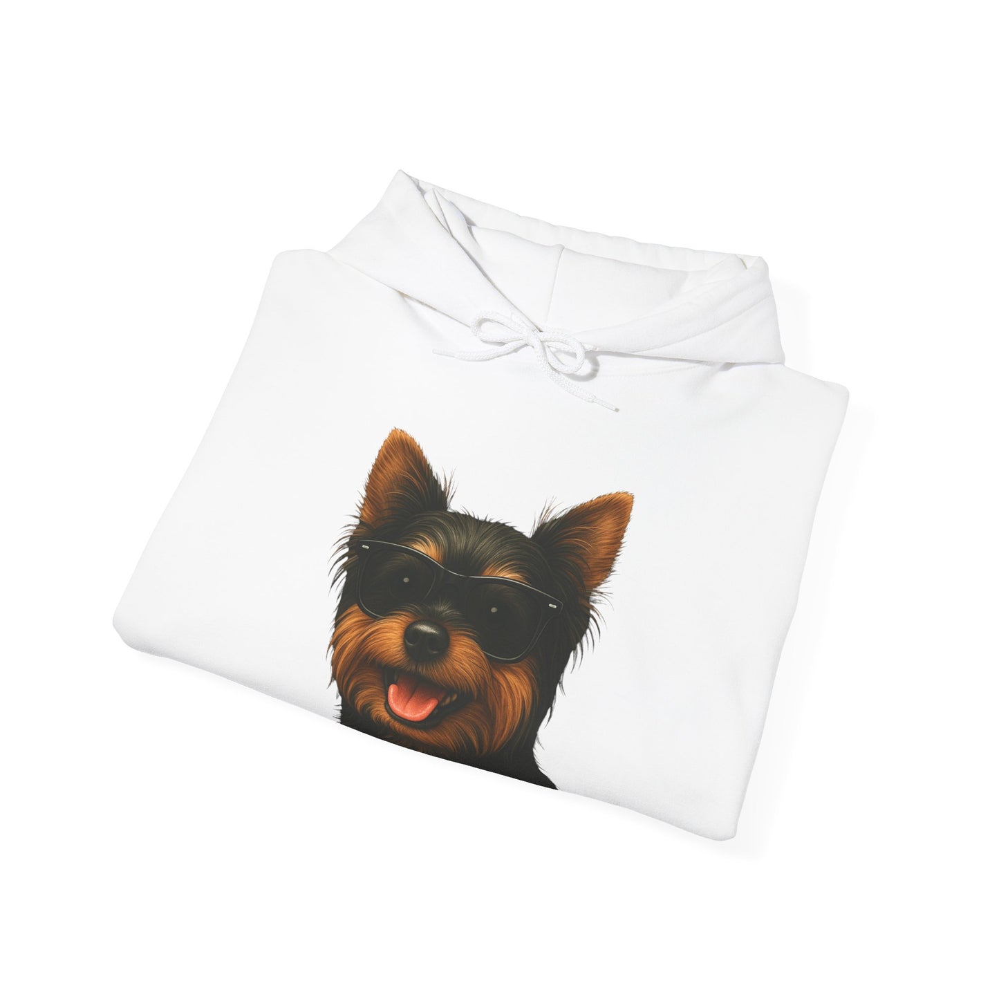 Yorkshire Terrier Wearing Sunglasses - Adult Hoodie
