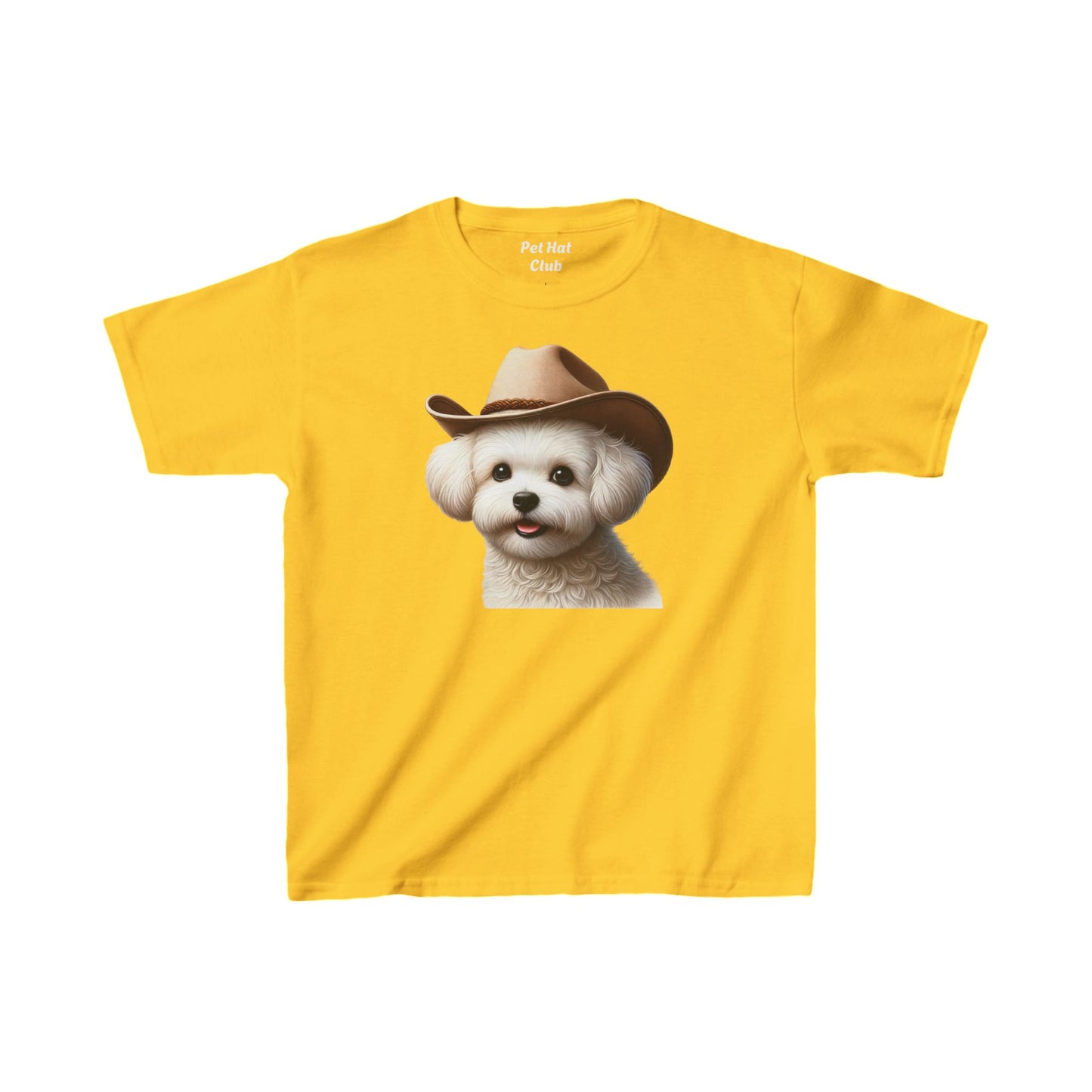 Maltese Wearing Cowboy Hat Youth T-Shirt - Too Cute Pets