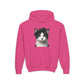 Tuxedo Cat Wearing A Beret- Youth Hoodie Sweatshirt - Too Cute Pets