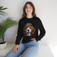 Smiling Beagle Wearing Deerstalker Hat - Adult Crewneck Sweatshirt - Too Cute Pets