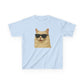 Cream Longhair Cat Wearing Sunglasses Kids Tee