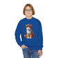 Tabby Kitten With Fedora Hat- Youth Crewneck Sweatshirt - Too Cute Pets