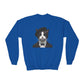 Tuxedo Cat Wearing A Tuxedo And A Beret - Youth Crewneck Sweatshirt - Too Cute Pets