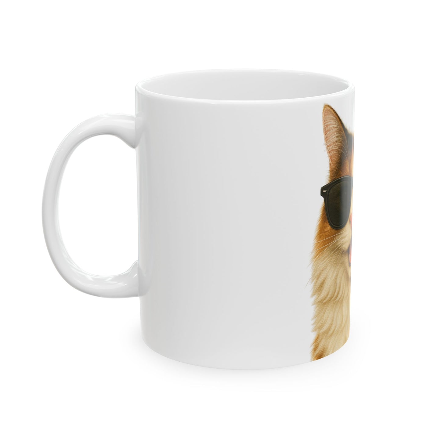 Calico Cat Wearing Sunglasses Ceramic Mug