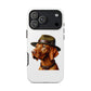 Vizsla Wearing a Campaign Hat - Tough Phone Case