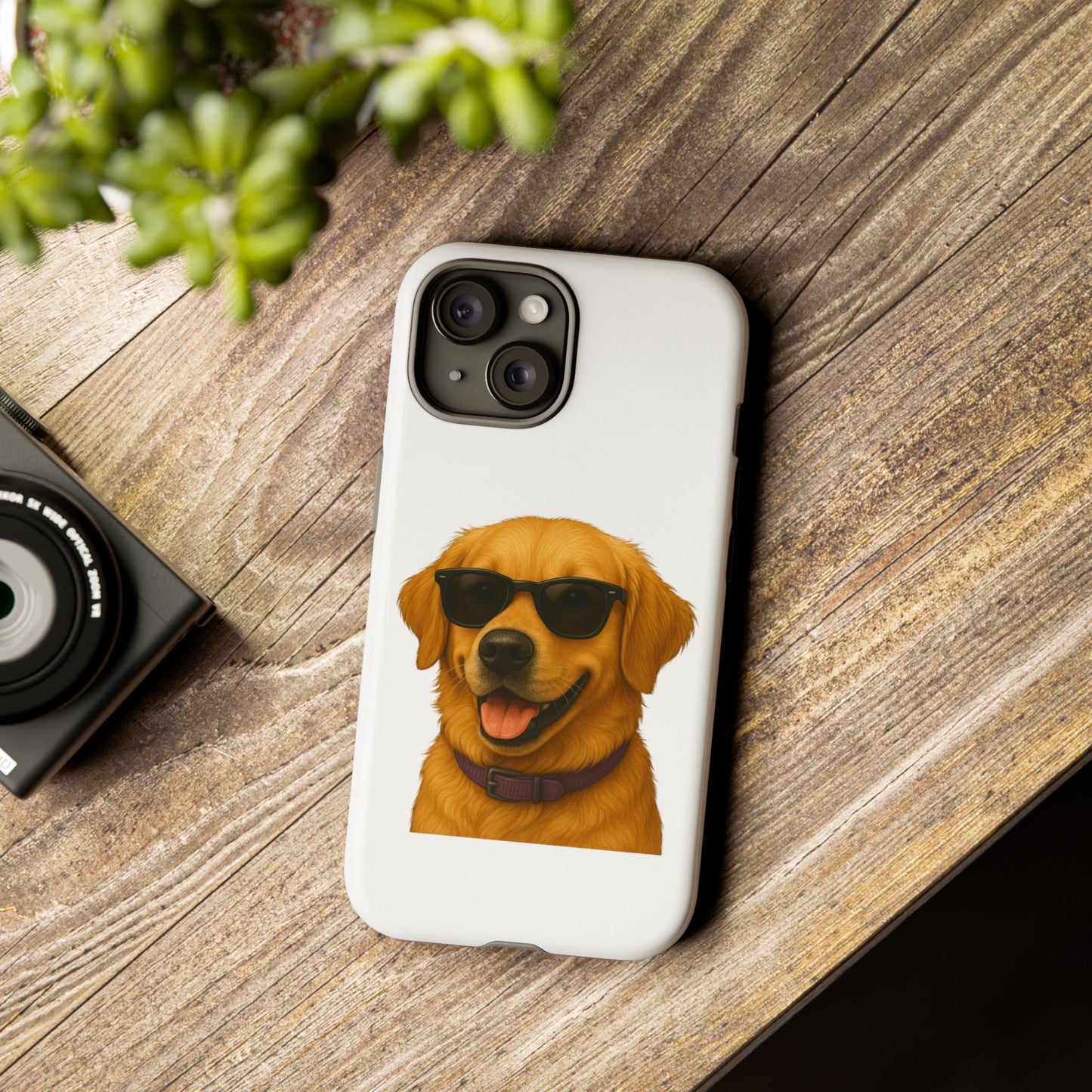 Golden Retriever Wearing Sunglasses - Tough Phone Case