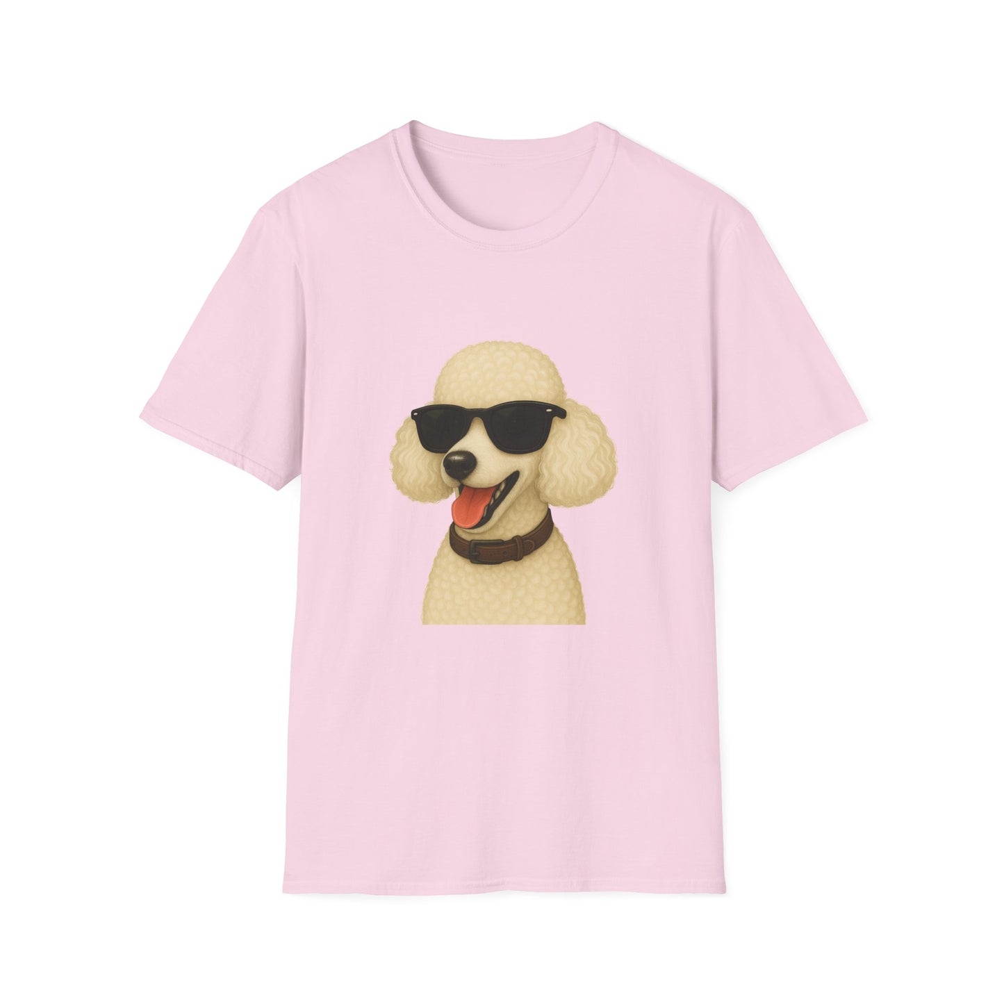 White Poodle Wearing Sunglasses - Adult T-Shirt
