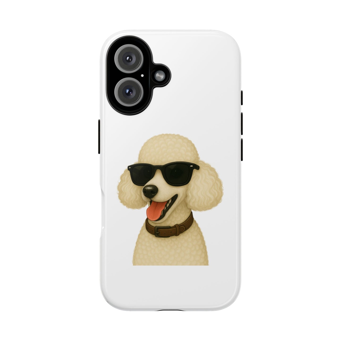 White Poodle Wearing Sunglasses - Tough Phone Case
