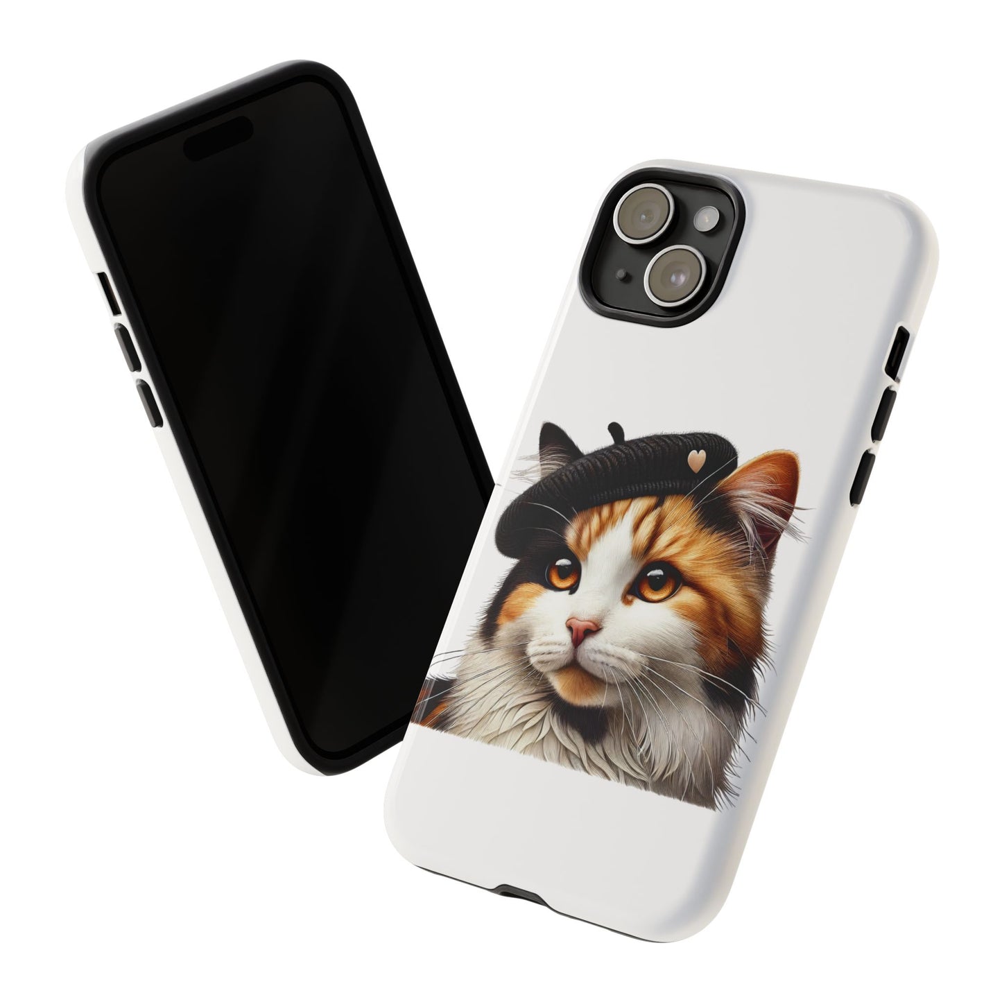 Calico Cat Wearing a Beret - Tough Phone Case