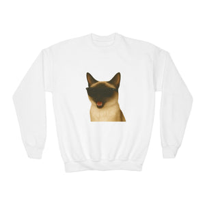 Siamese Cat Wearing Sunglasses - Youth Sweatshirt