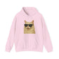 Cream Longhair Cat Wearing Sunglasses - Adult Hoodie