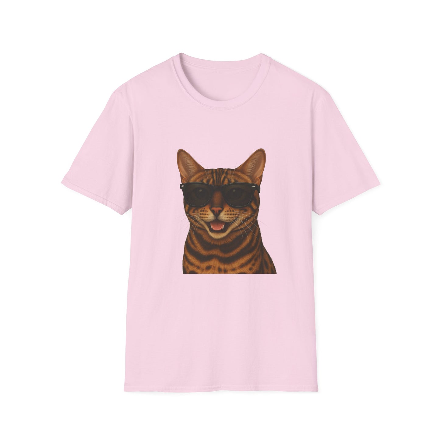 Bengal Cat Wearing Sunglasses - Adult T-Shirt