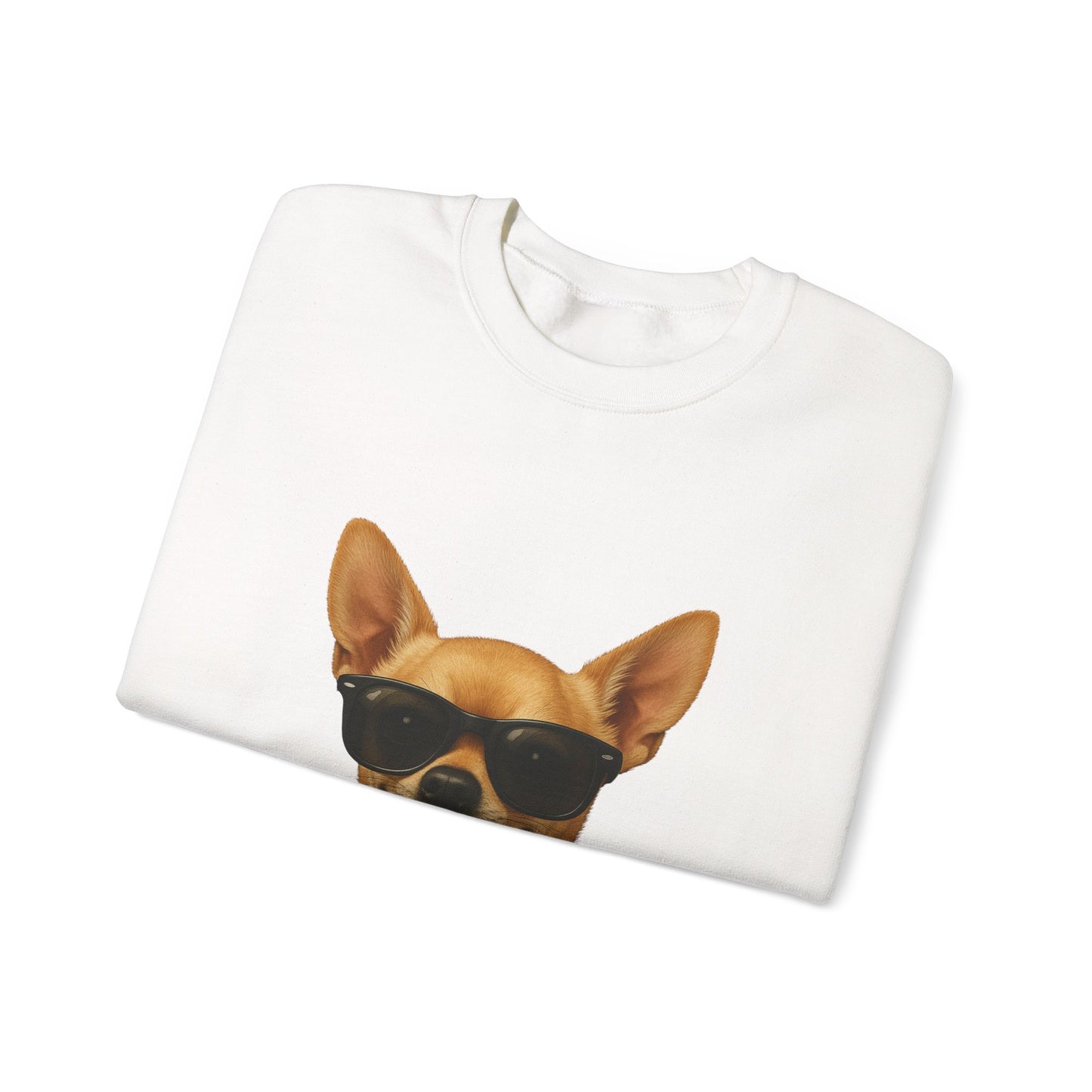 Chihuahua Wearing Sunglasses - Adult Crewneck Sweatshirt