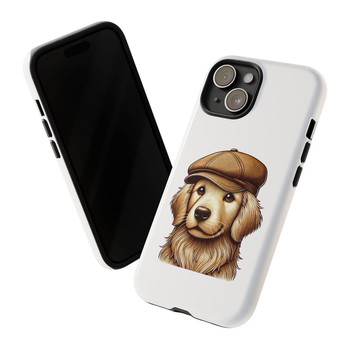 Golden Retriever Wearing a Newsboy Cap - Tough Phone Case