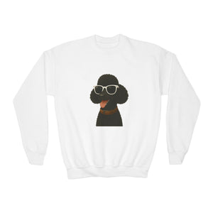 Black Poodle Wearing Sunglasses - Youth Sweatshirt