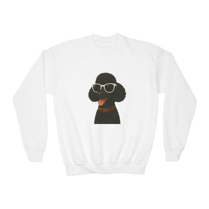 Black Poodle Wearing Sunglasses - Youth Sweatshirt