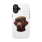 Labrador Wearing a Tweed Flat Cap - Tough Phone Case