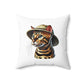 Bengal Cat Wearing a Safari Hat - Throw Pillow