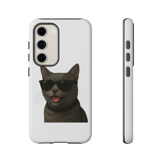 Gray Cat Wearing Sunglasses - Tough Phone Case